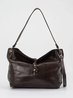 – Schultertasche aus Kalbleder Dunkel-Alchimia Hot