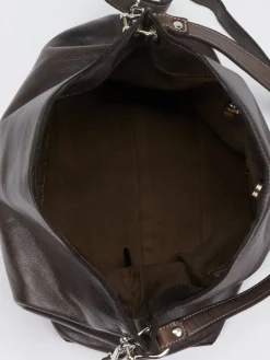 – Schultertasche aus Kalbleder Dunkel-Alchimia Hot