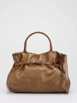 – Shopper Bag aus Kalbleder Cognac-Alchimia Outlet