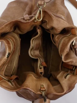 – Shopper Bag aus Kalbleder Cognac-Alchimia Outlet