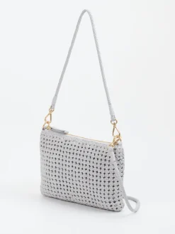 Allan K – Schultertasche aus Flechtleder Hellgrau-Allan K - Antwerp Sale