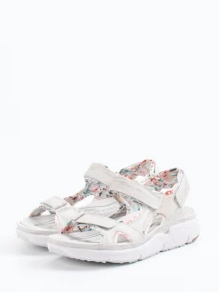 – Trekkingsandale aus geprägtem Leder hell-Allrounder Clearance