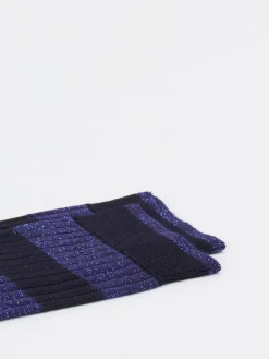 – Damensocken aus Textil in Glitzerstreifen-Alto Milano Clearance