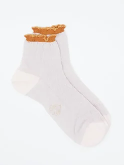 – Rüschensocken aus Textil Blassrosa-Alto Milano Hot