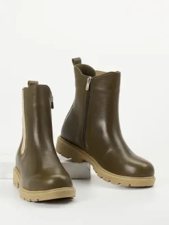 – Chelsea-Stiefeletten aus Kalbleder oliv-Andrea Conti Hot