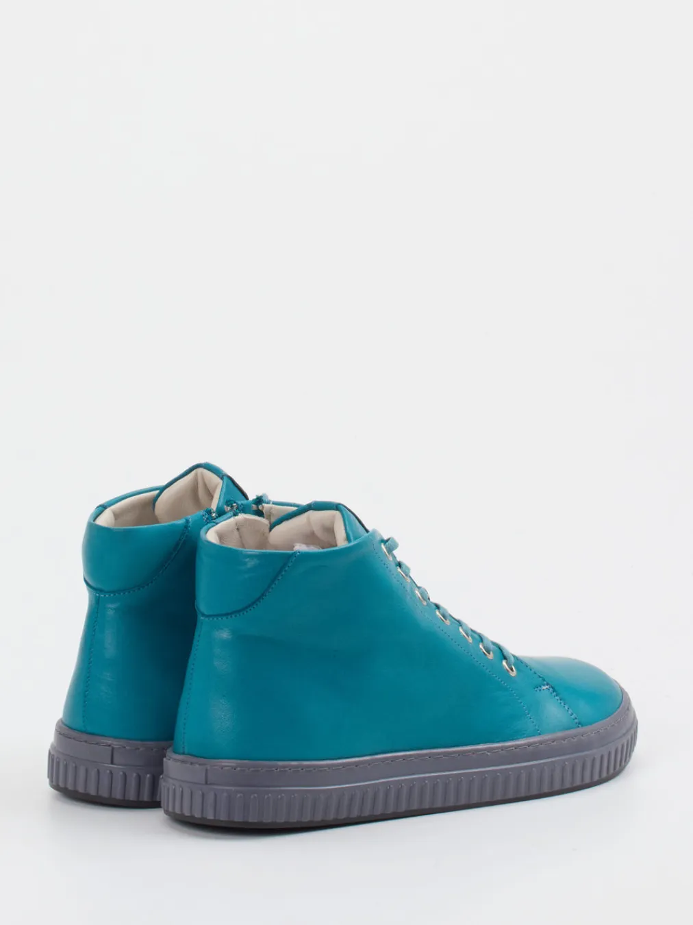 – High-Top Sneaker aus Kalbleder petrol-Andrea Conti Best