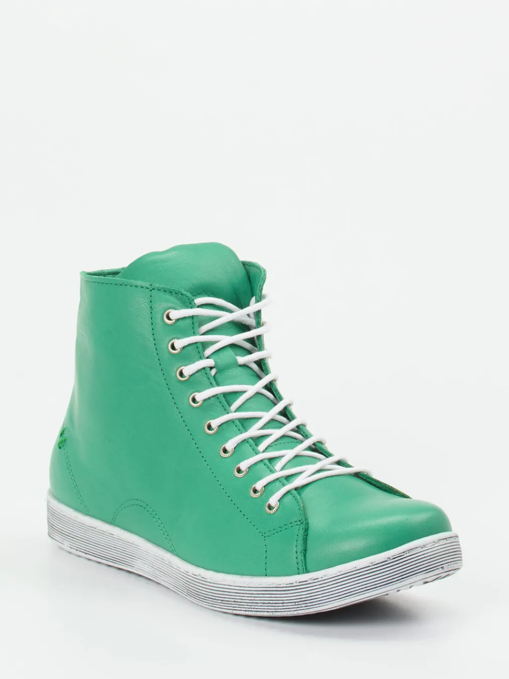 – High-Top Sneaker aus Kalbleder smaragd-Andrea Conti Clearance