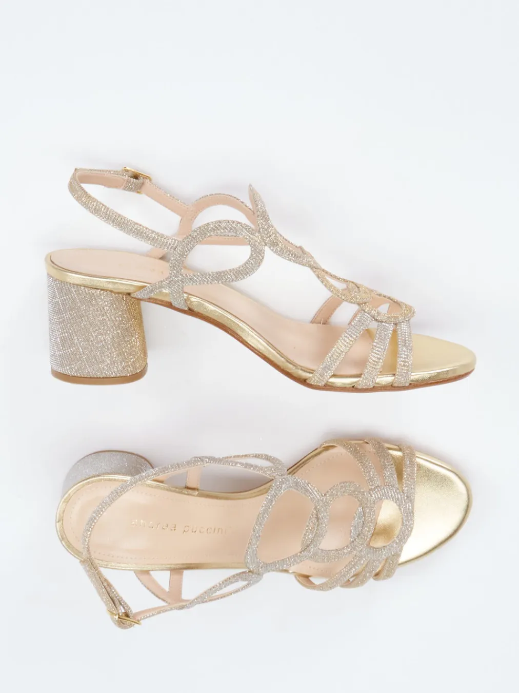 – Abendsandale aus Metallic--Andrea Puccini Clearance