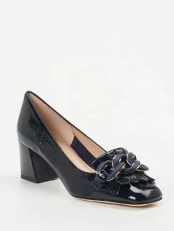 – Blockabsatz-Pumps aus Lackleder Dunkel-Andrea Puccini Sale