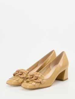 – Blockabsatz-Pumps aus Lackleder Honiggelb-Andrea Puccini Discount