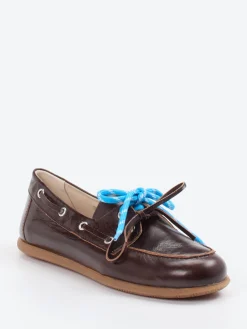 – Bootsschuh aus Kalbleder Dunkel-Andrea Puccini Outlet