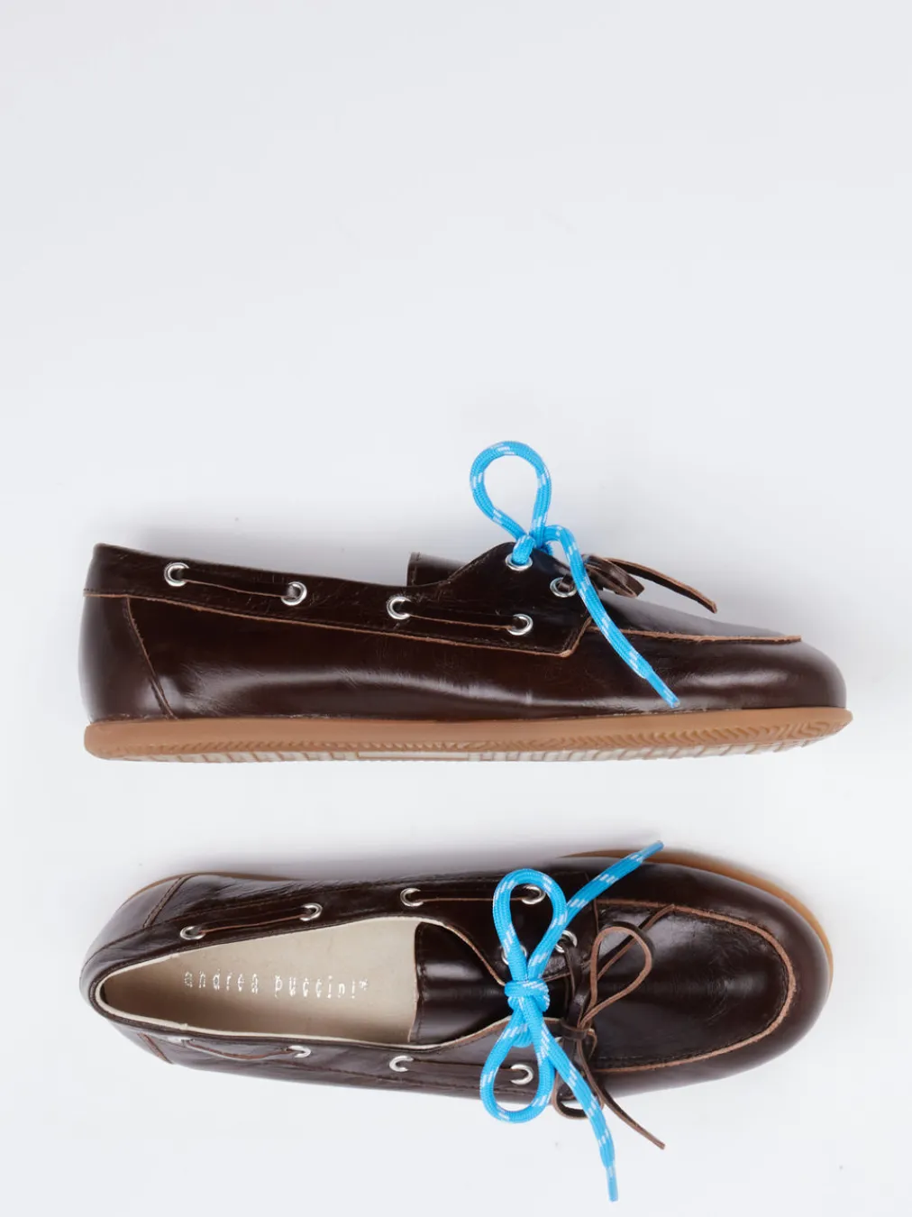 – Bootsschuh aus Kalbleder Dunkel-Andrea Puccini Outlet