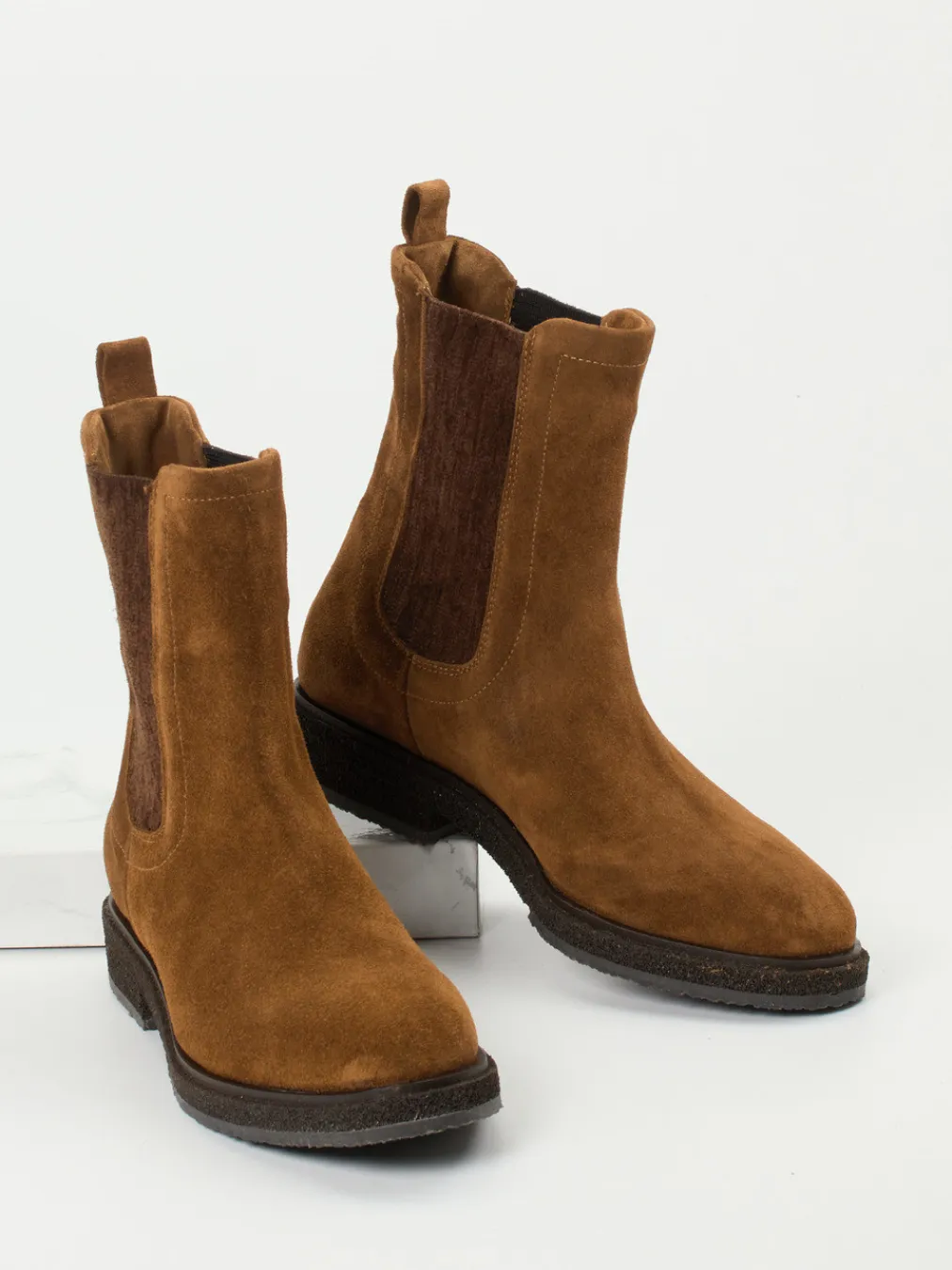 – Chelsea Boots aus Veloursleder cognac-Andrea Puccini Discount