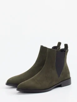 – Chelsea Boots aus Veloursleder oliv-Andrea Puccini