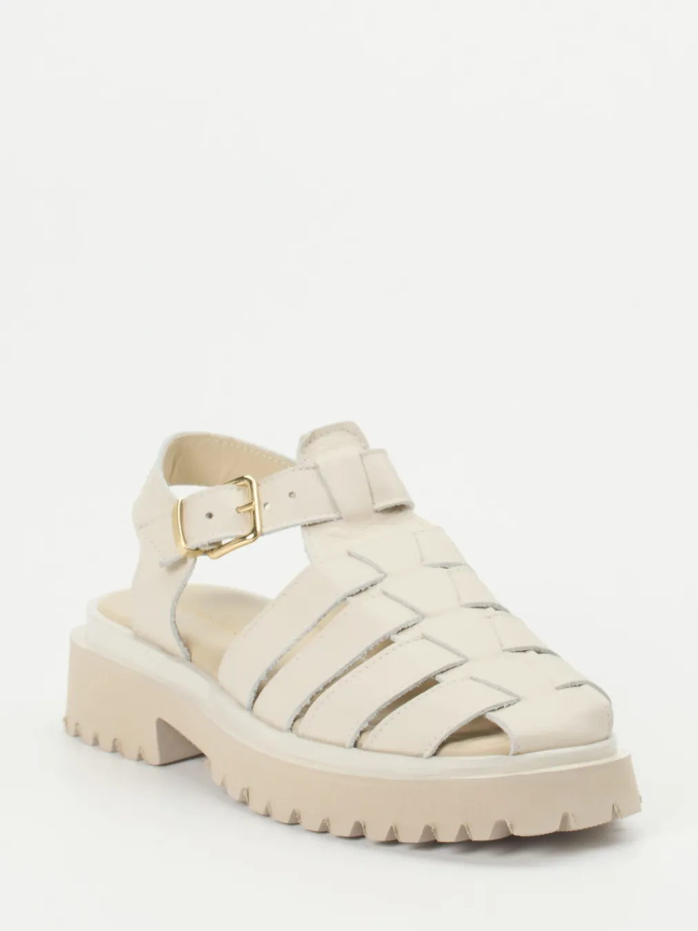 – Fischersandalen aus Lammleder Cremeweiß-Andrea Puccini Hot