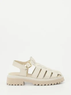 – Fischersandalen aus Lammleder Cremeweiß-Andrea Puccini Hot