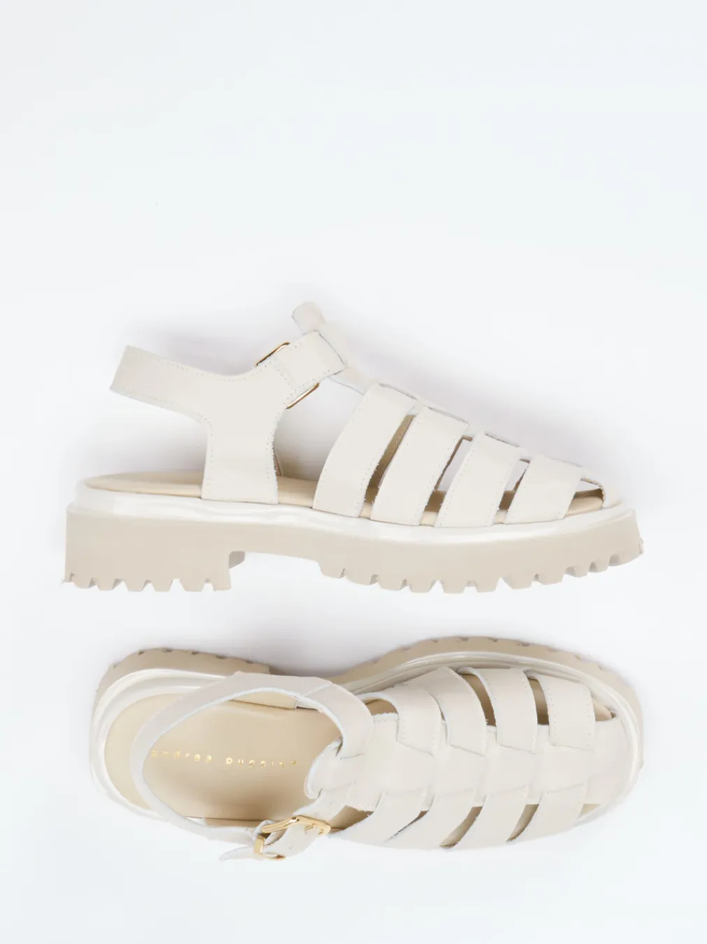 – Fischersandalen aus Lammleder Cremeweiß-Andrea Puccini Hot