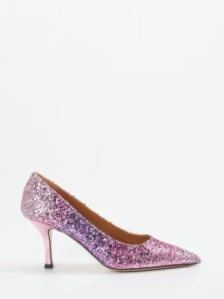 – Glitzerpumps aus Metallicleder fliederrosa-Andrea Puccini Online