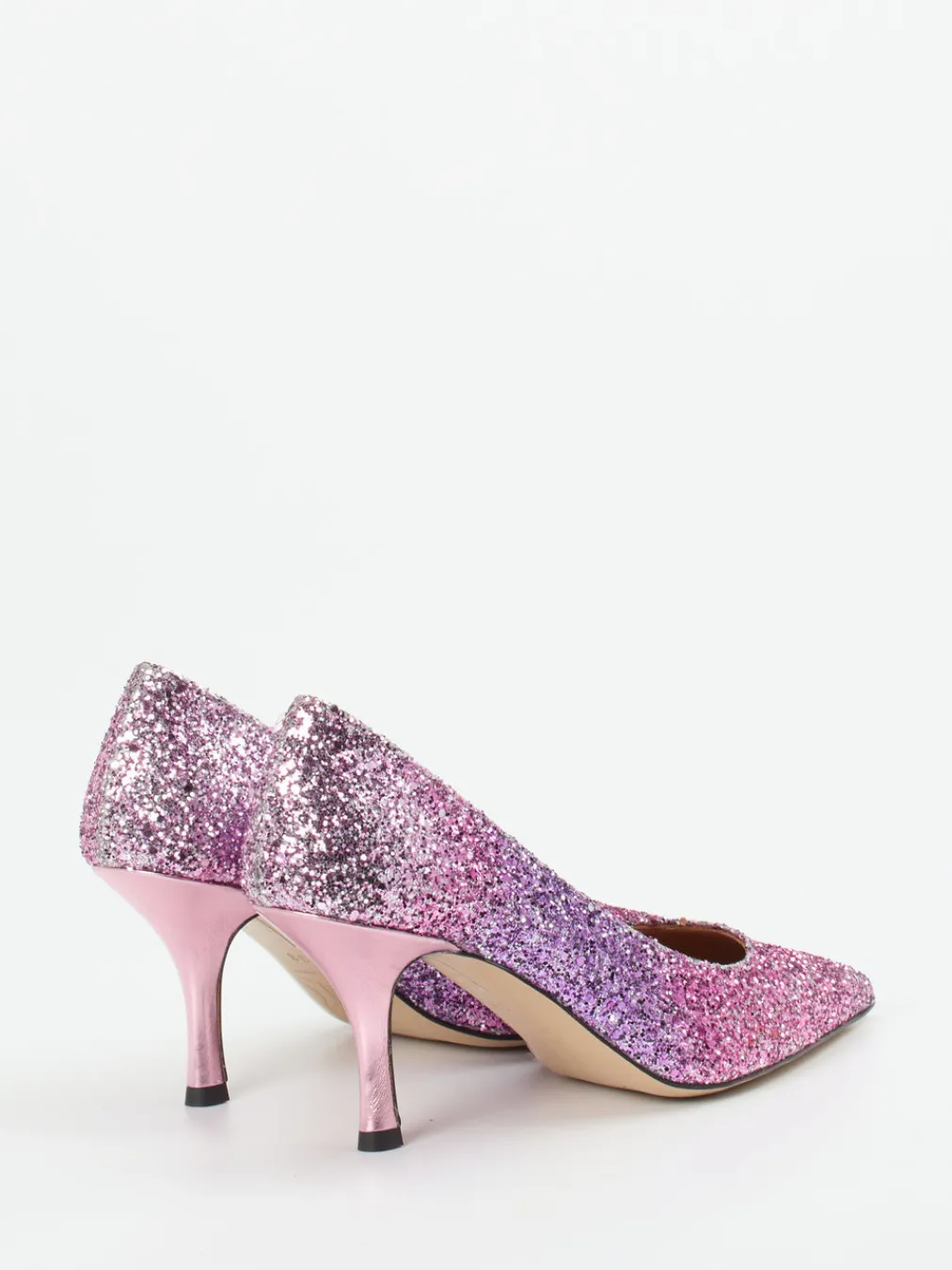 – Glitzerpumps aus Metallicleder fliederrosa-Andrea Puccini Online