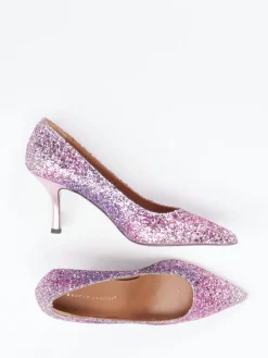 – Glitzerpumps aus Metallicleder fliederrosa-Andrea Puccini Online