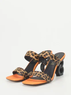– High Heel Mules aus Leder im Leoprint-Andrea Puccini Online