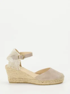 – Keilsandalette aus Veloursleder taupe-Andrea Puccini Clearance
