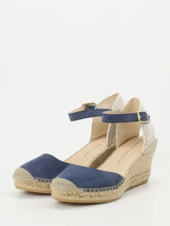 – Keilsandaletten aus Veloursleder Marine-Andrea Puccini Discount