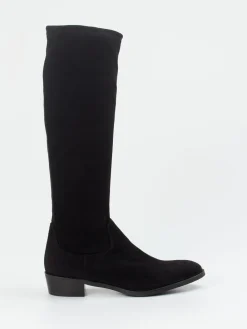 – Kniehohe Stiefel aus Stretch-Veloursleder-Andrea Puccini Clearance