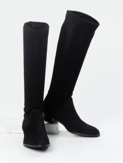 – Kniehohe Stiefel aus Stretch-Veloursleder-Andrea Puccini Clearance