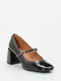 – Mary Jane Pumps aus Lackleder Schwarz-Andrea Puccini Discount