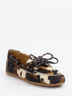 – Mokassin aus Fellimitat mit Animal Print-Andrea Puccini Online