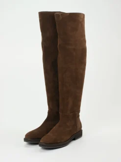 – Overknee-Stiefel aus Veloursleder-Andrea Puccini New