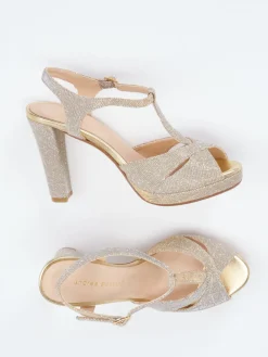 – Plateau-Sandaletten aus Metallicleder-Andrea Puccini