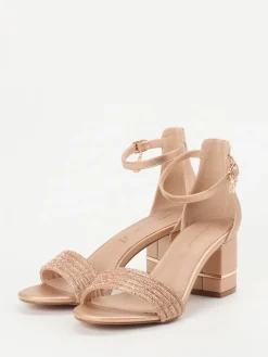 – Sandaletten aus Metallicleder Roségold-Andrea Puccini Clearance