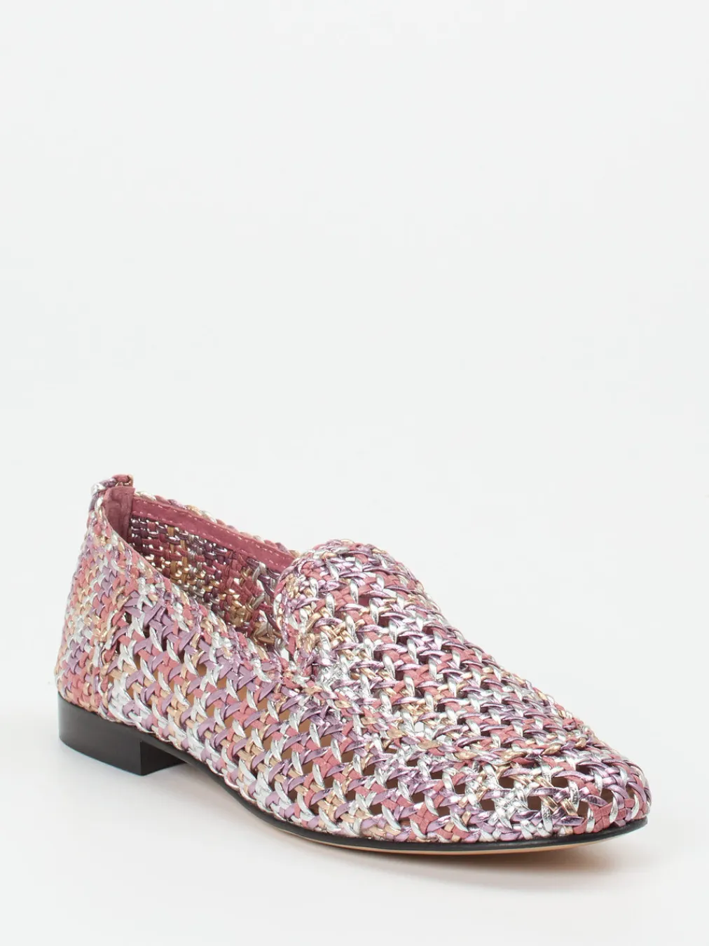 – Slipper aus Flechtleder in Rosé-Metallic-Andrea Puccini Clearance