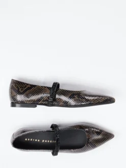 – Spangenpumps aus geprägtem Leder-Andrea Puccini Outlet