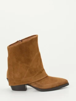 – Stiefeletten aus Veloursleder Cognac-Andrea Puccini Discount