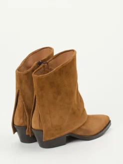 – Stiefeletten aus Veloursleder Cognac-Andrea Puccini Discount