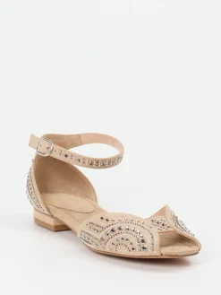 – Zehensandalen aus Textil mit Strass-Andrea Puccini Best