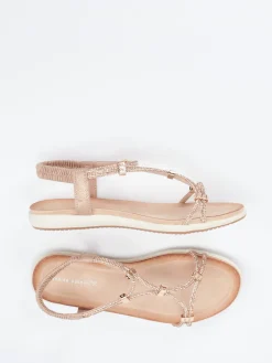 – Zehensteg-Sandalen aus Metallicleder-Andrea Puccini