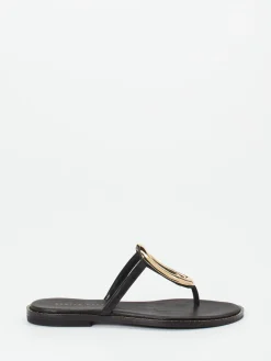 – Zehentrenner aus Leder mit Gold-Applikation-Andrea Puccini Clearance