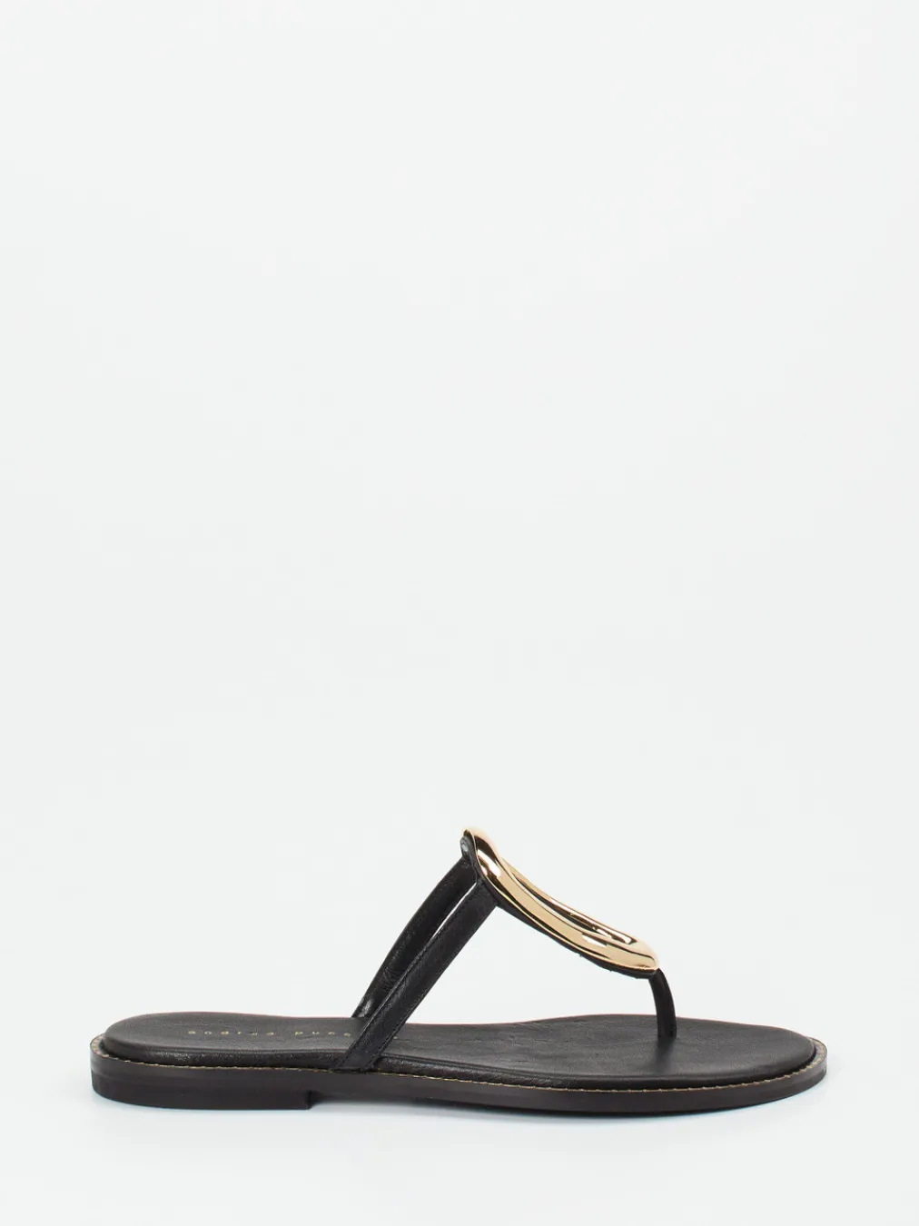 – Zehentrenner aus Leder mit Gold-Applikation-Andrea Puccini Clearance