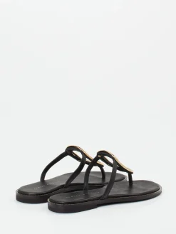 – Zehentrenner aus Leder mit Gold-Applikation-Andrea Puccini Clearance