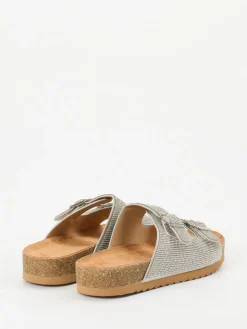 – Zweiriemer-Pantolette aus Metallicleder-Andrea Puccini Online