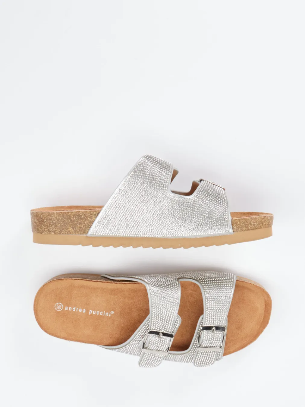 – Zweiriemer-Pantolette aus Metallicleder-Andrea Puccini Online