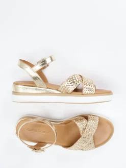 – Keilsandalette aus Flechtleder farben-Andrea Sabatini Clearance