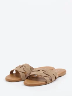 – Pantolette aus Veloursleder Sandbeige-Andrea Sabatini