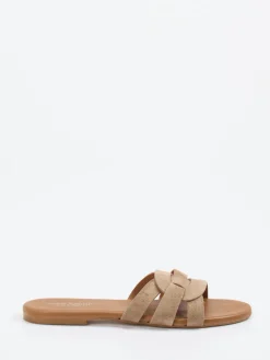 – Pantolette aus Veloursleder Sandbeige-Andrea Sabatini