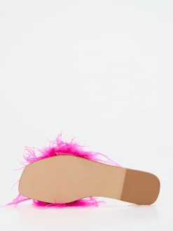 – Pantoletten aus Fell in Neon-Andrea Sabatini