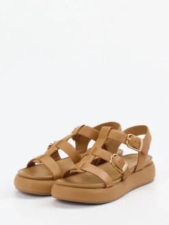 – Plateau-Sandalen aus Kalbleder cognac-Andrea Sabatini Clearance